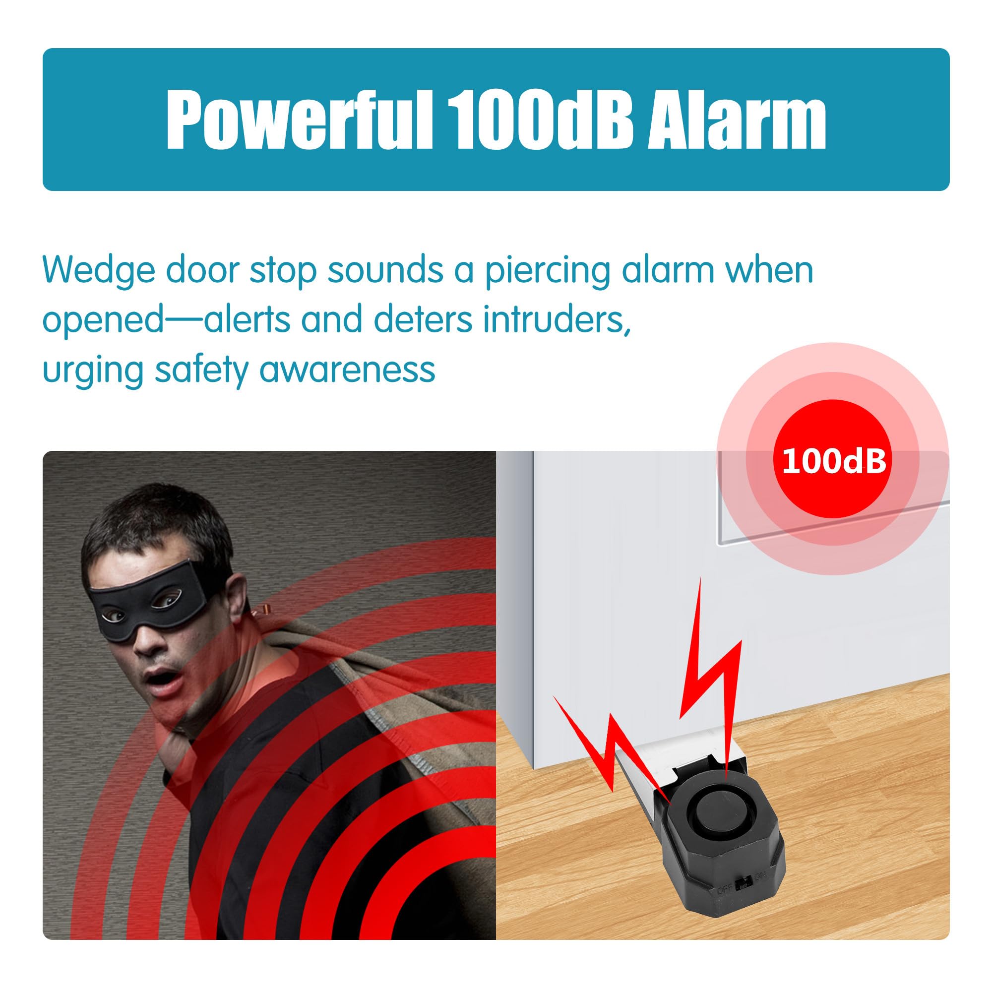 무선 도어 스톱 알람 시스템 120dB 웨지형 보안 바 - Wireless Door Sensor 리뷰 및 가격